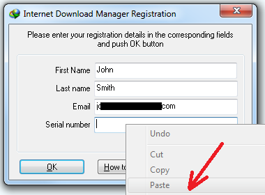 Registered idm with serial key